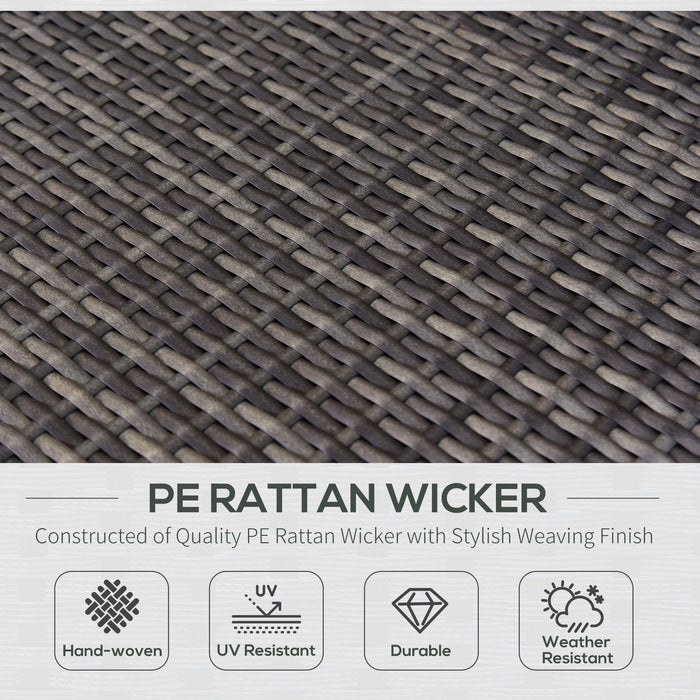 7-Piece Outdoor Wicker Patio Furniture Set with Gray Cushions