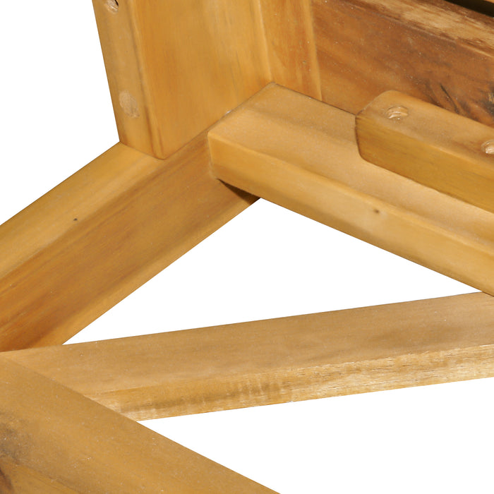 6-Piece Wooden Patio Sofa Sectional Set with Modular Design, Coffee Table, & 8 Pillows Included, Cream White