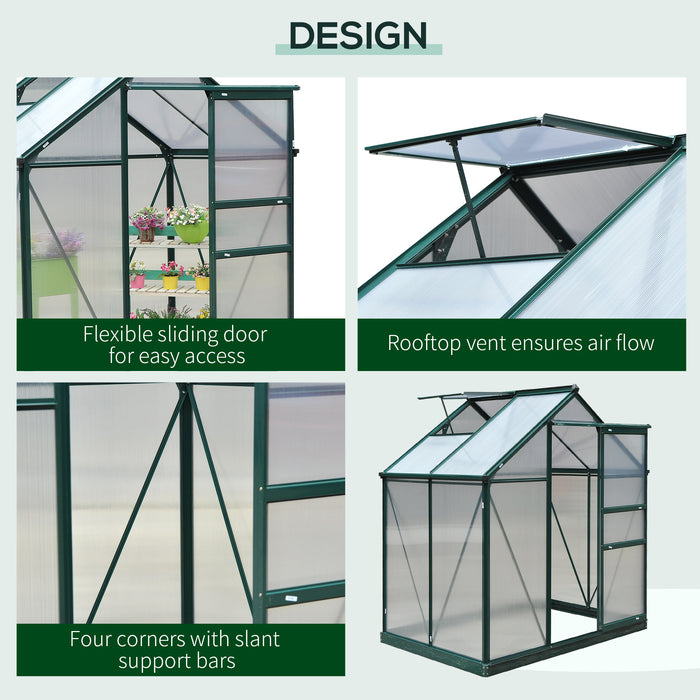 6’L x 4’W 7’H Portable Walk-In / Garden polycarbonate walk-in greenhouse
