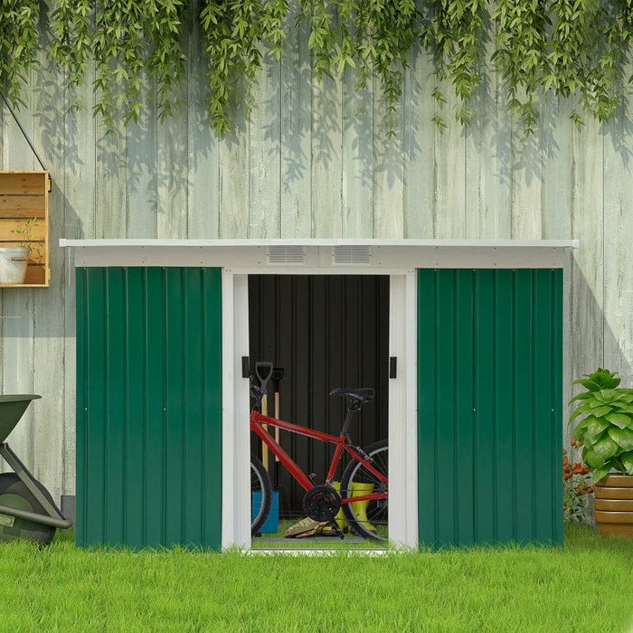 9' x 4.5' x 5.5' Outdoor Rust-Resistant Garden Storage Shed - 845-032