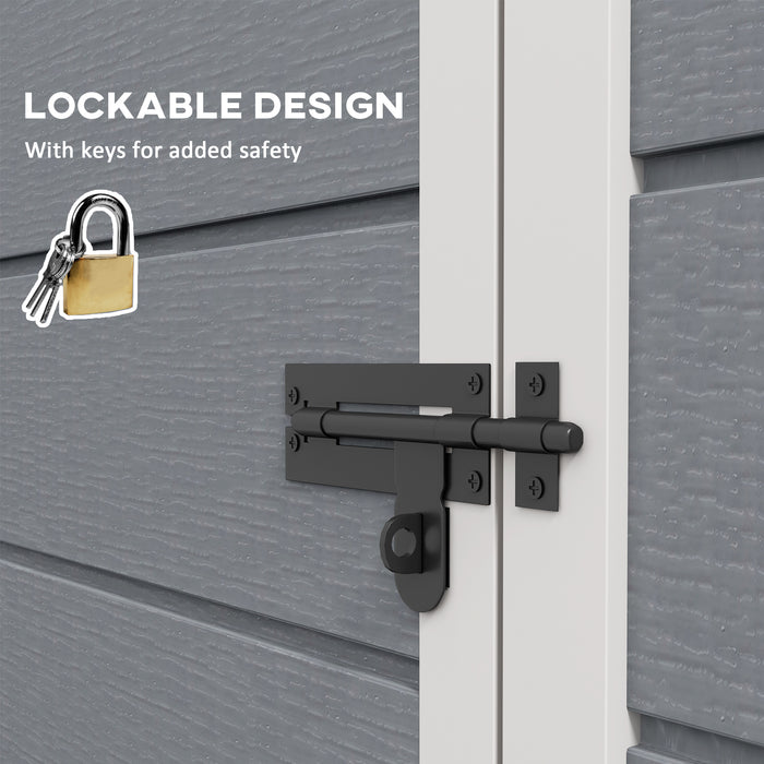 5x3 Gray Outdoor Storage Shed with Lockable Doors Vent Metal Utility Tool Shed for Backyard Patio