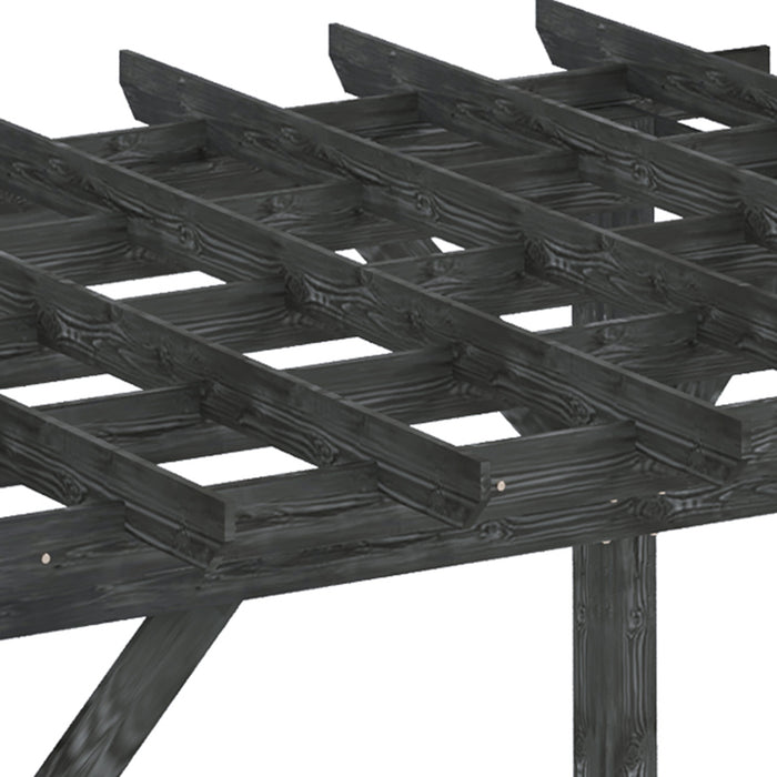 Outdoor 12'x10' Pergola Gazebo, 100% Wood Pergola Suitable for Patio, Deck, Garden, Gazebo, Perfect for BBQs, Parties, Picnics, Black