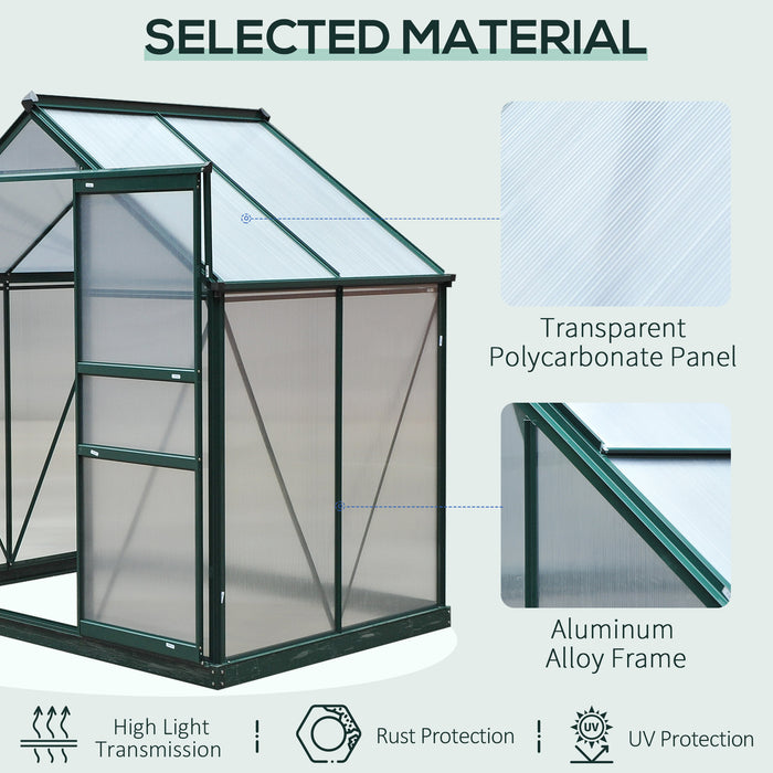6’L x 4’W 7’H Portable Walk-In / Garden polycarbonate walk-in greenhouse