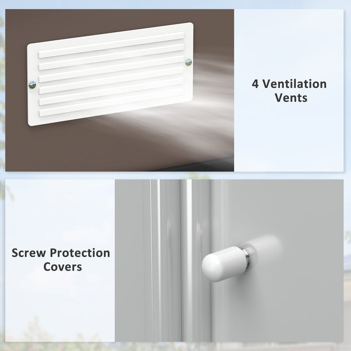 Outsunny Outdoor Shed Garden Storage Shed, Tool Storage Building with 4 Vents and 2 Sliding Doors for Garden Patio Lawn, 9' x 6', Brown