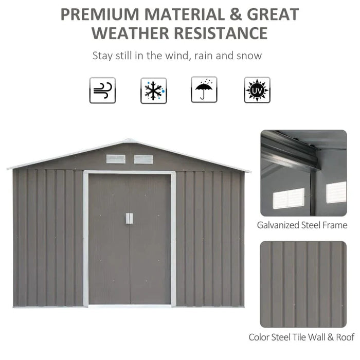 9' x 6.5' x 6.5' Outdoor Backyard Garden Tool Shed - 845-031GY