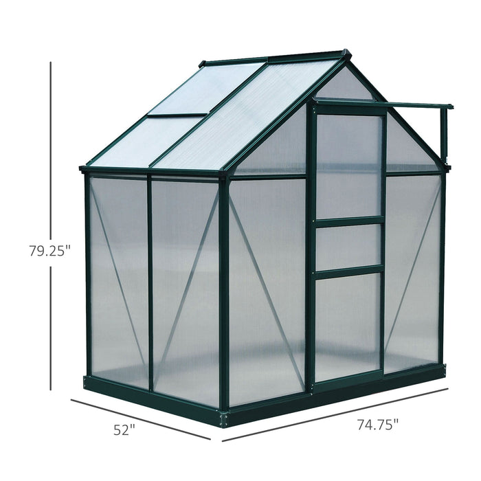 6’L x 4’W 7’H Portable Walk-In / Garden polycarbonate walk-in greenhouse