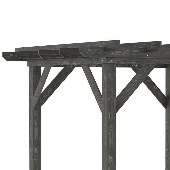 10x10 Wood Pergola Gazebo Outdoor for Patio Deck Garden Black