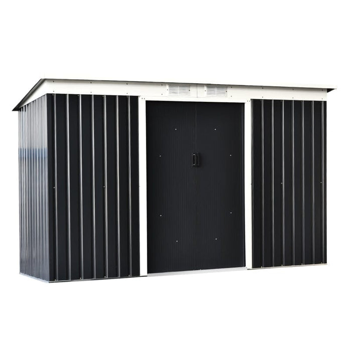 9' x 4.5' x 5.5' Outdoor Rust-Resistant Metal Garden Vented Storage Shed - 845-032CG